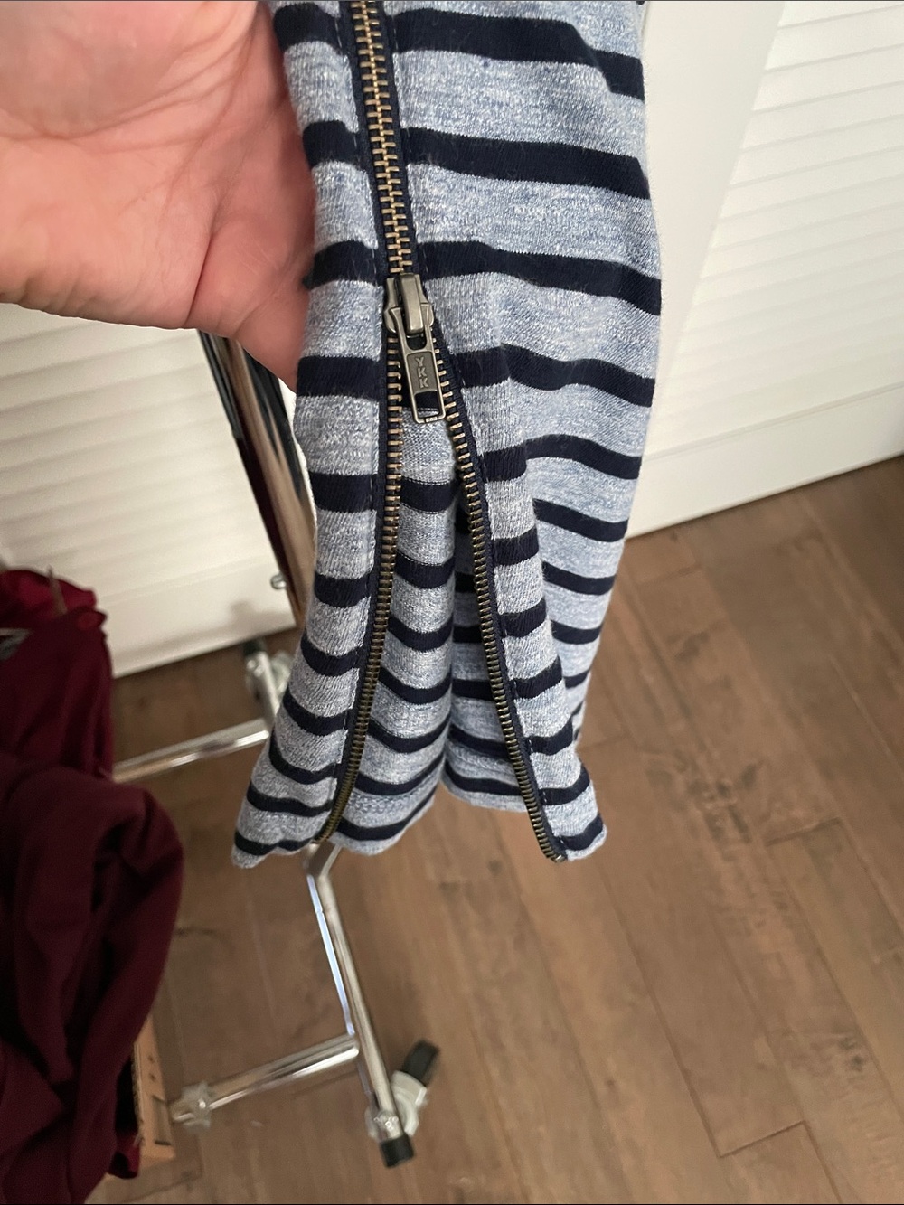 J. Crew Light Blue and Navy Striped Knit Shift Dress - Picture 5 of 7